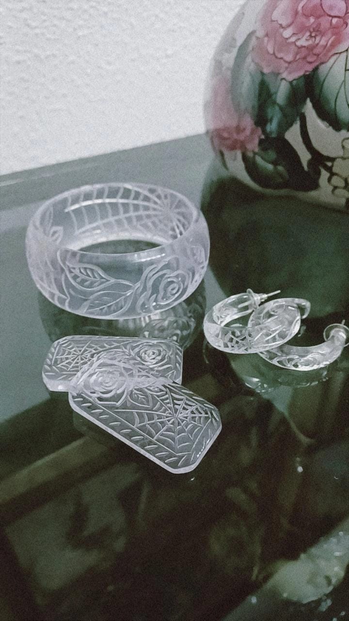 Rose Cobwebs earrings