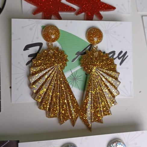 Spiral Art Deco Drop Earrings