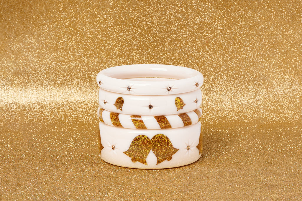 Christmas Narrow Bells Candy stripe Bangle