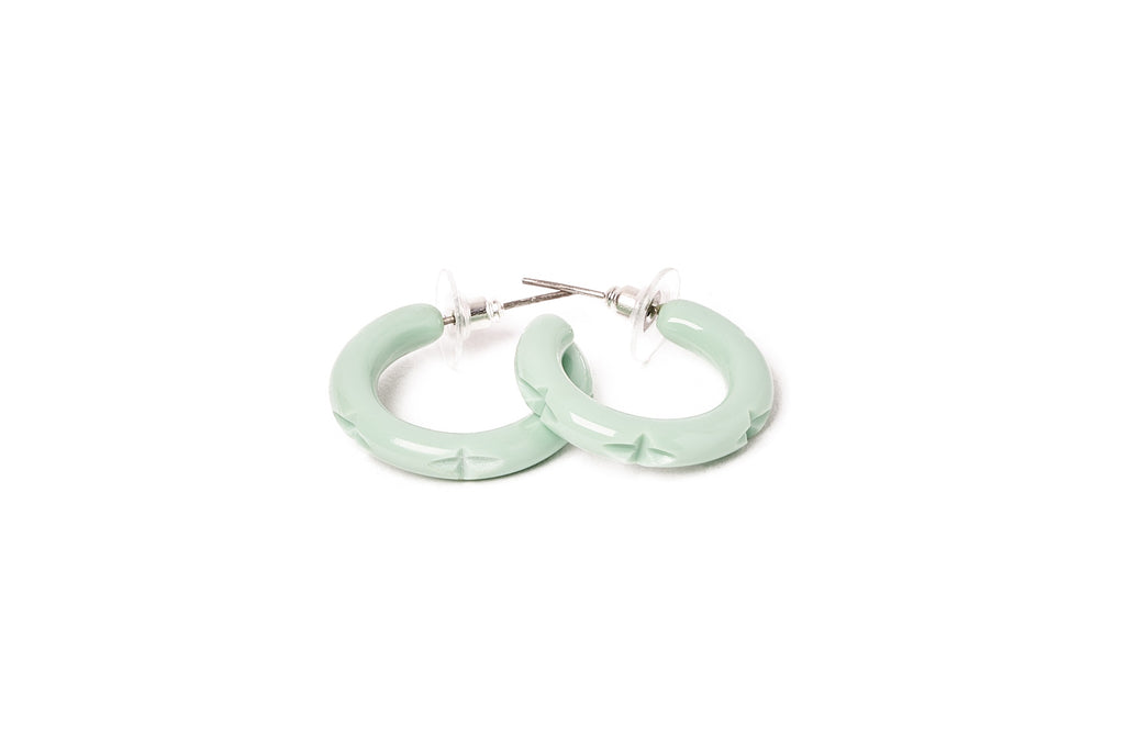 Love Bird (mint) Valentines hoop earrings