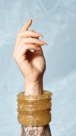 Narrow Gold Voile Bangle