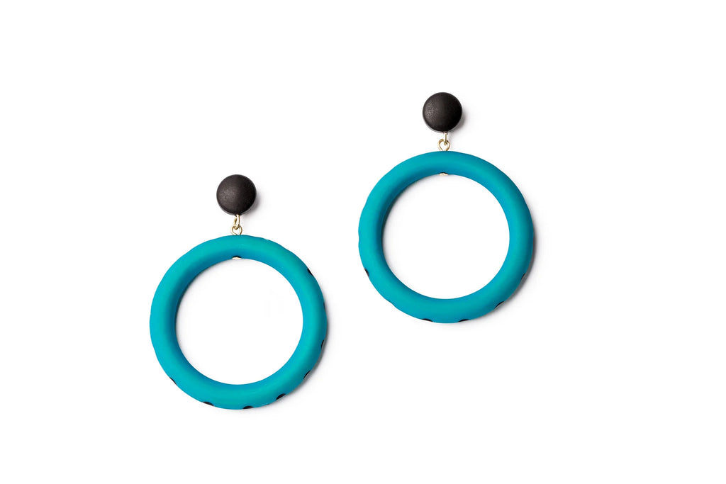 Large Caribbean Matte Hoop Earrings