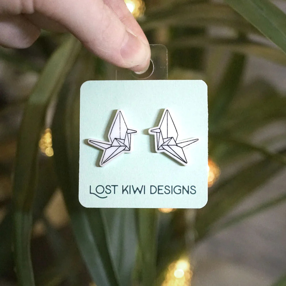 Paper crane studs