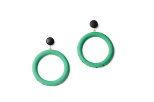 Large Sea Glass Matte Hoop Earrings