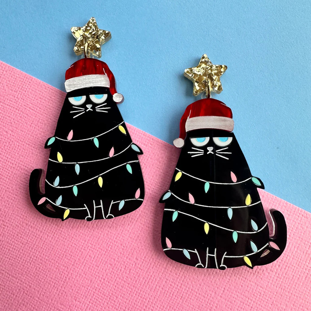 Christmas Grumpy Cat Dangles earrings