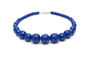 Indigo Heavy Carve Fakelite Beads