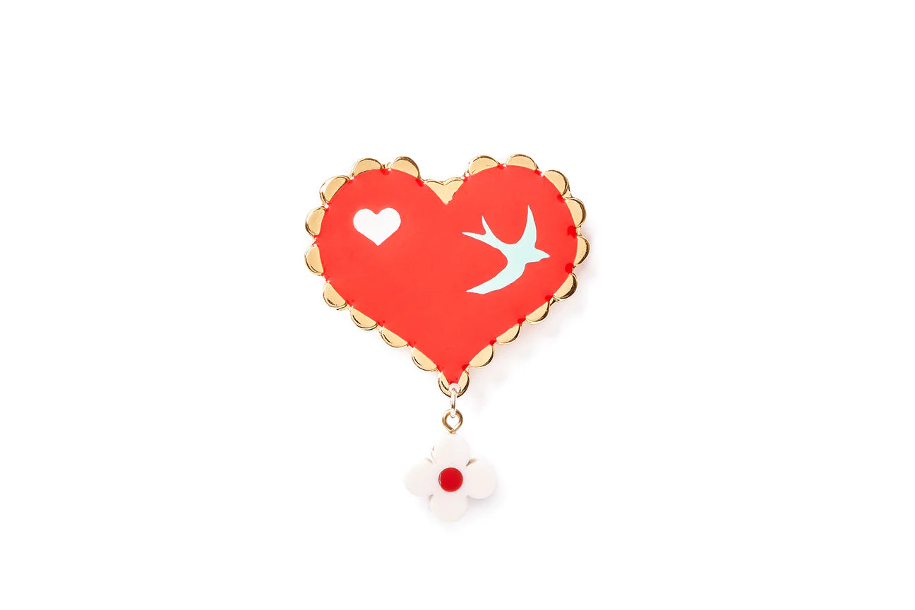 All My Love (red) Valentines Brooch