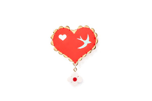All My Love (red) Valentines Brooch
