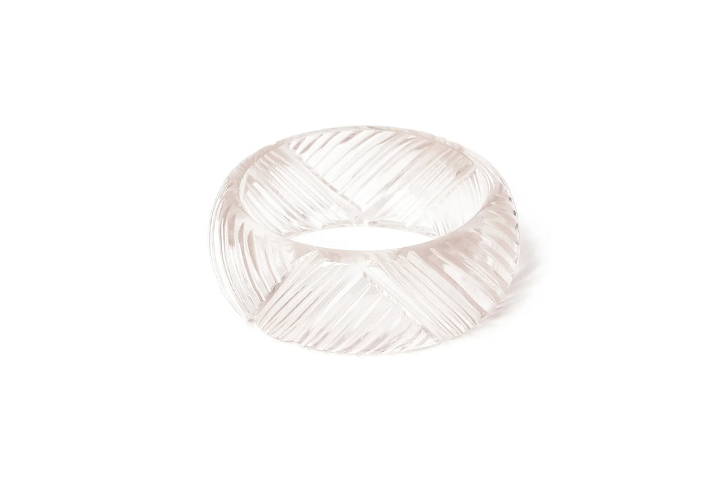 Wide Crystal Heavy Carve Bangle