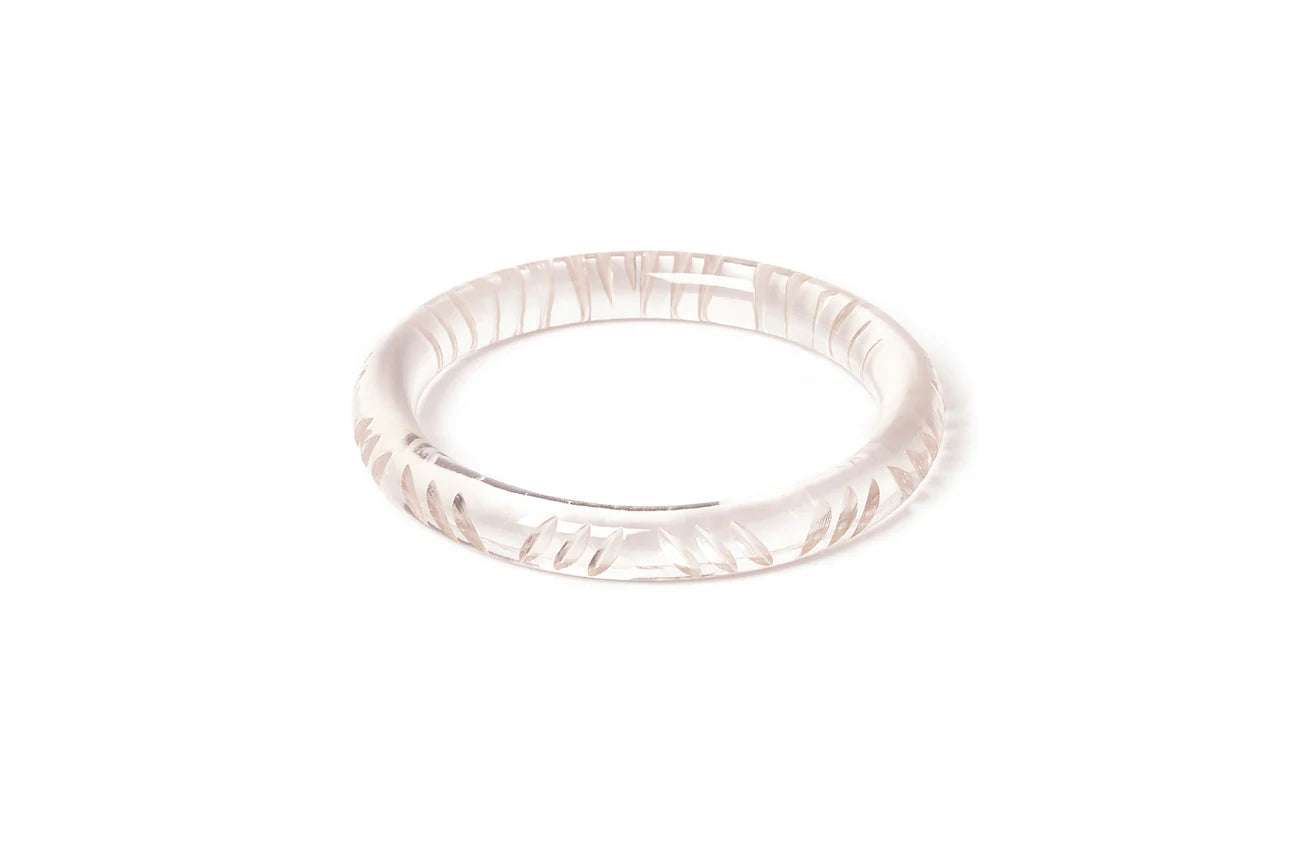 Narrow Crystal Heavy Carve Bangle