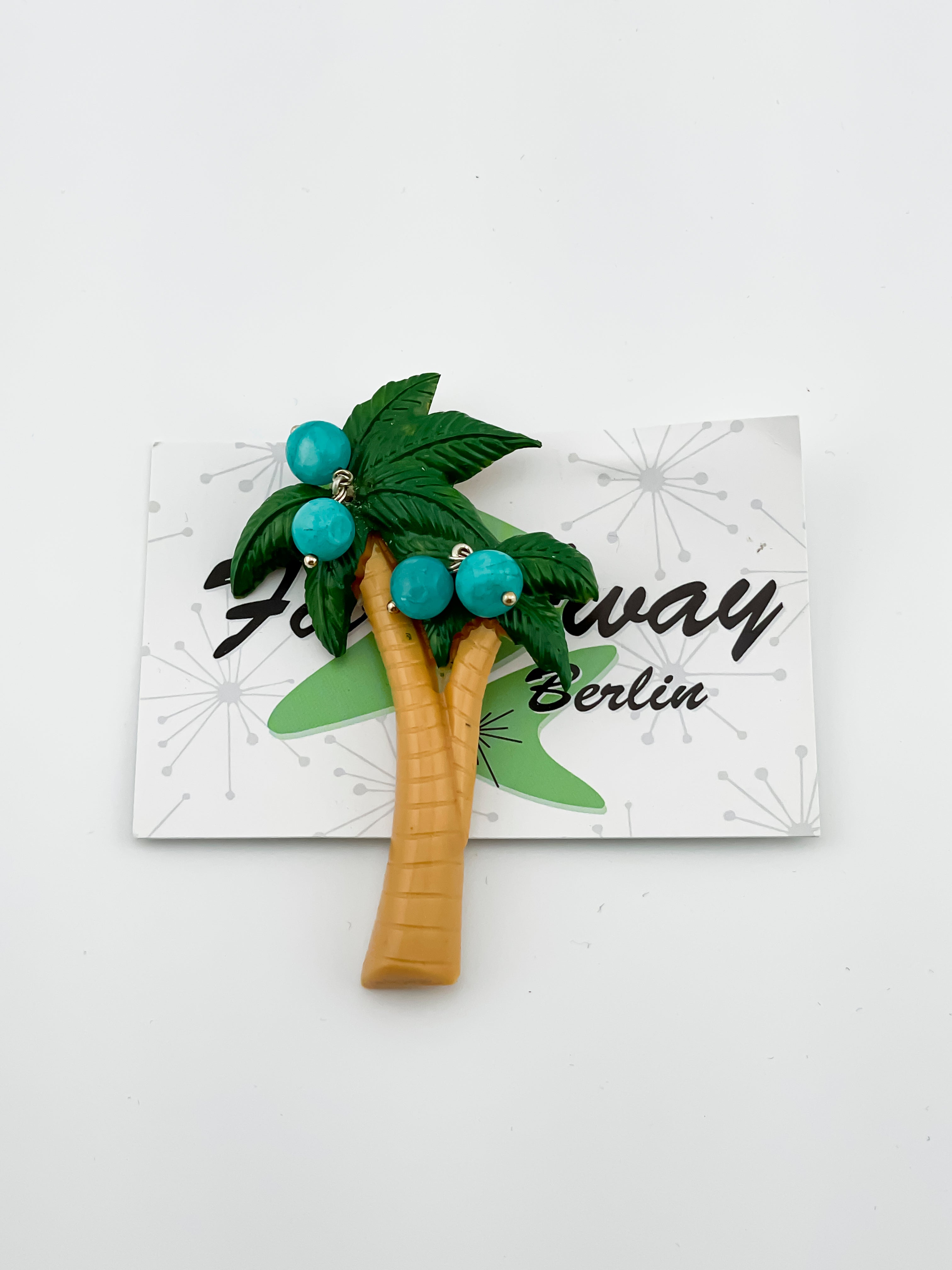 Sweet Coconuts Palm Tree Brooch