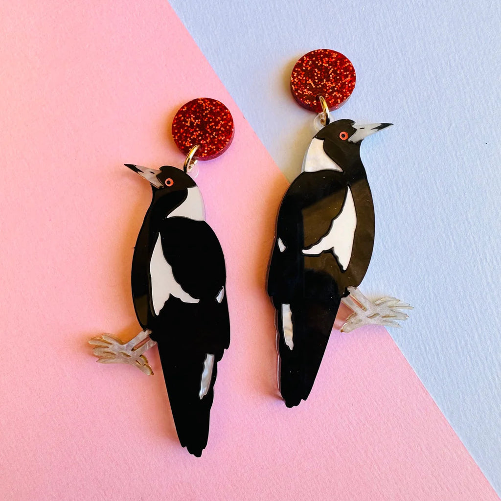 Magpie dangle earrings