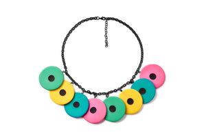 Multicoloured Matte Disc Necklace