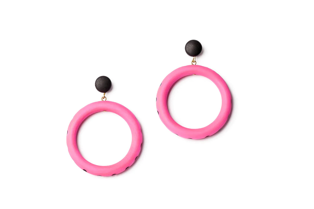 Large Azalea Matte Hoop Earrings