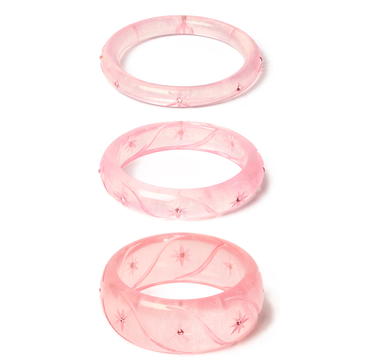 Narrow Pink Chiffon Bangle