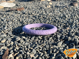 Narrow "Blossom" in lilac by MCR carved fakelite bangle