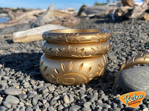 Golden sun by MCR midi carved fakelite bangle