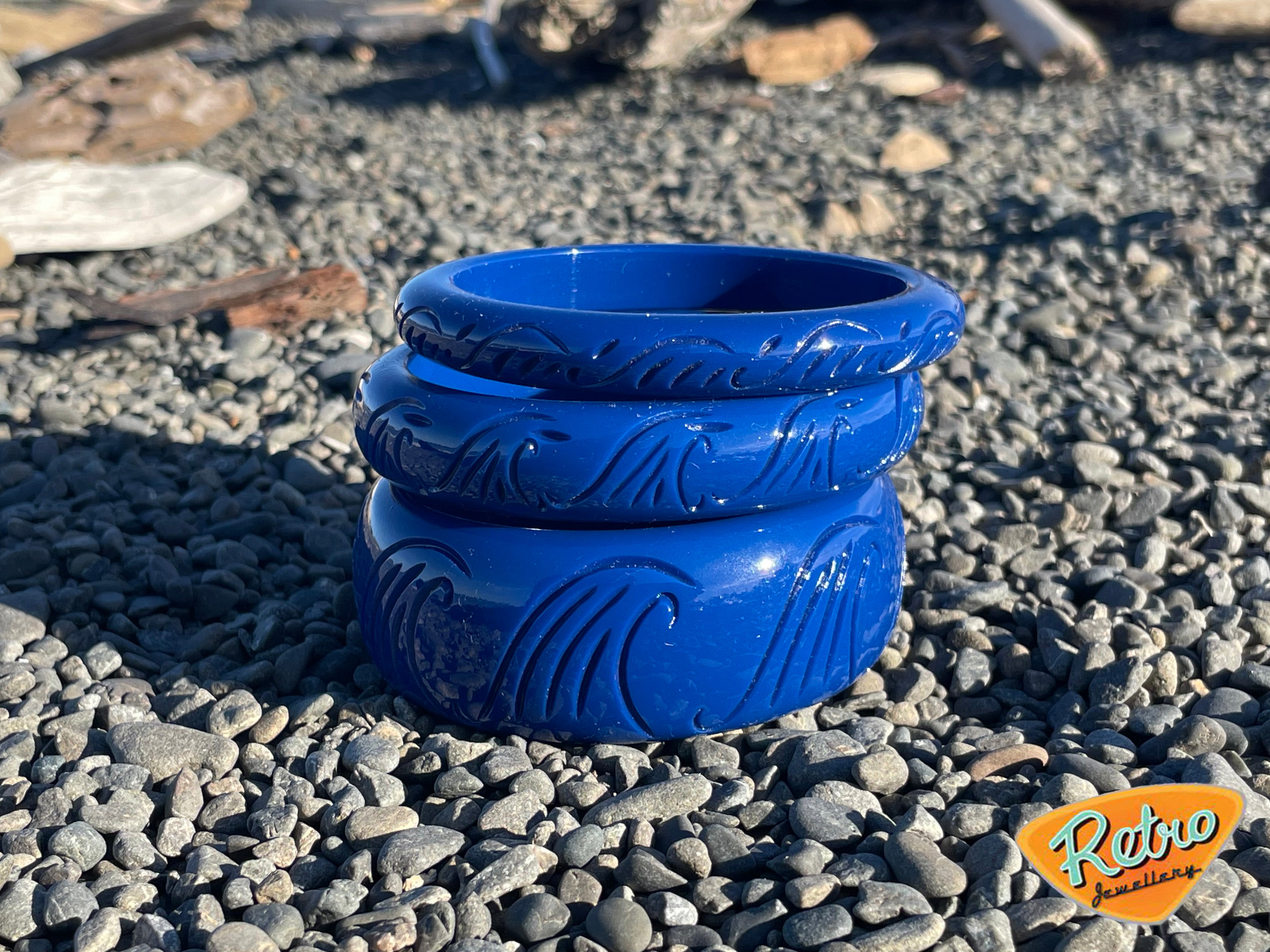 Wide "Waves" by MCR carved fakelite bangle