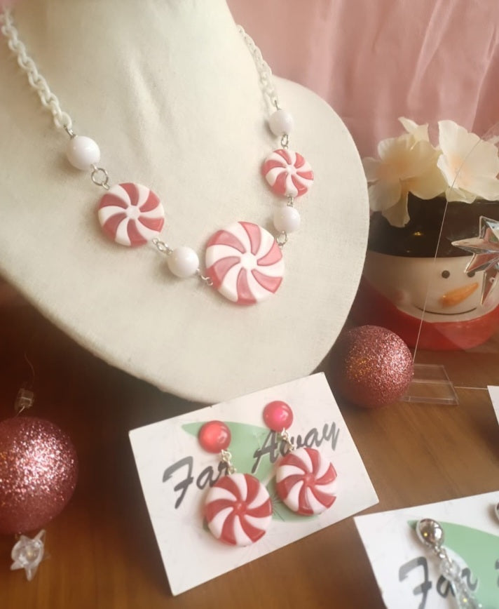 Peppermint Necklace and matching earrings