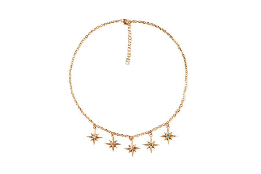 Gems Starburst Necklace Gold