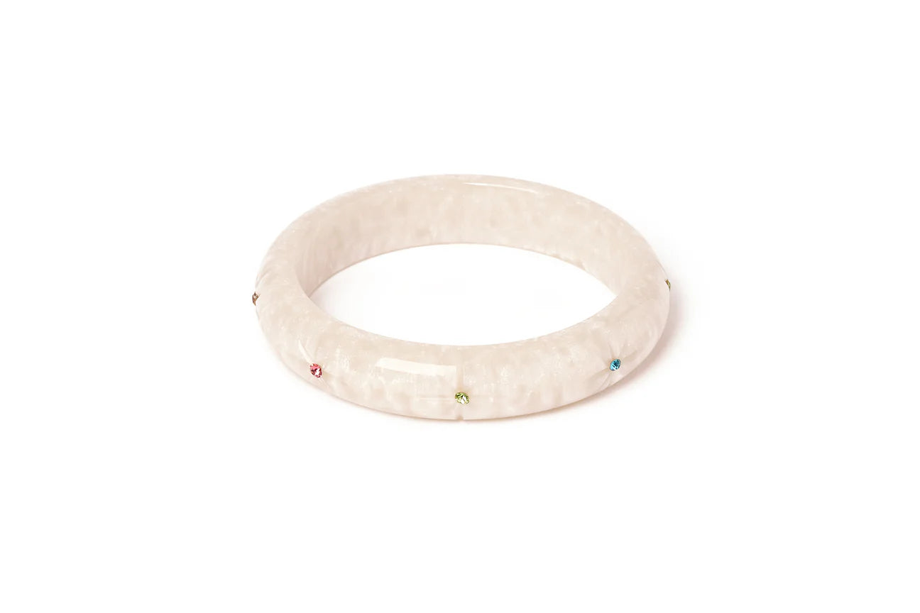 Midi Frosted White Gems Bangle by Splendette