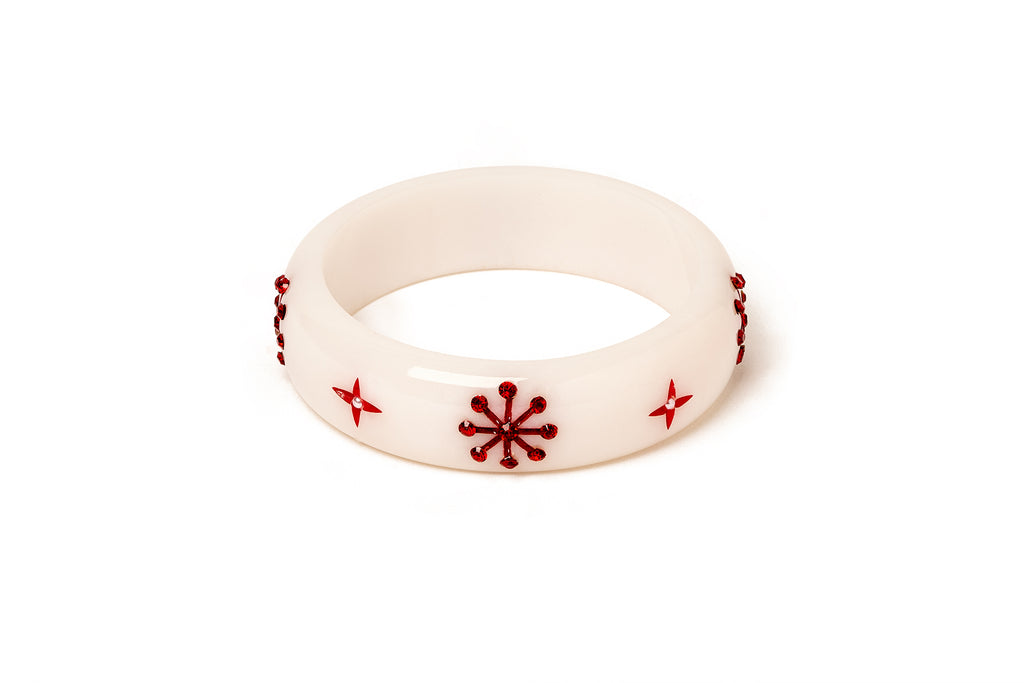Midi White Glitter Snowflake Bangle