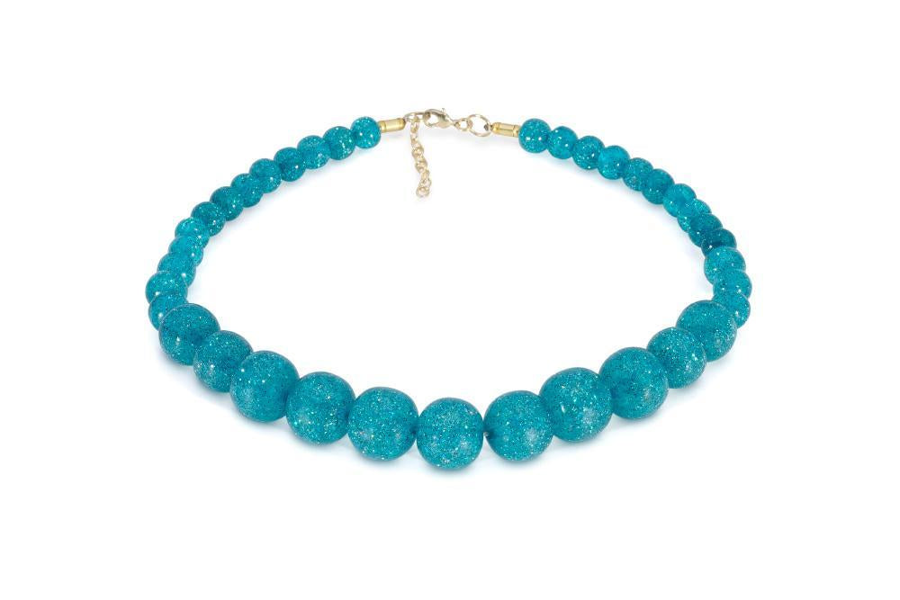 New Teal Glitter Bead Necklace