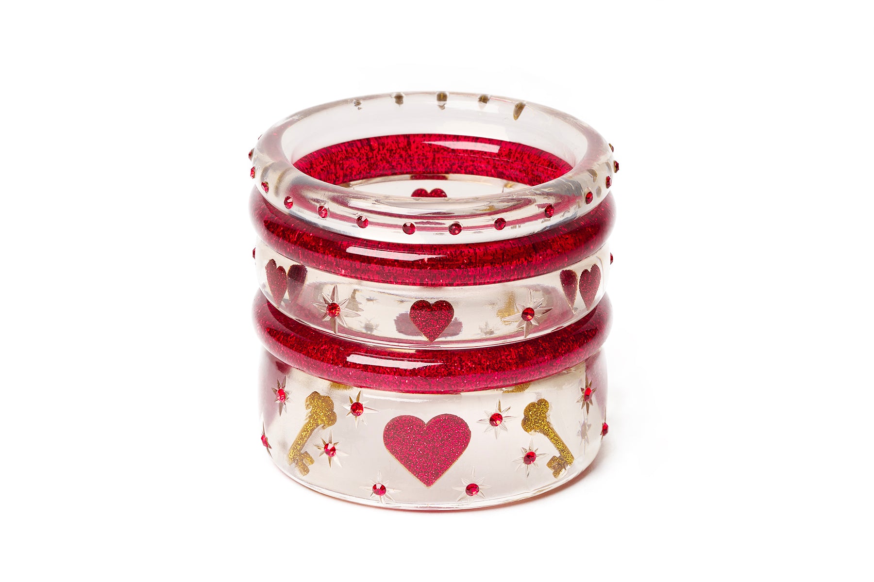 Key To My Heart Clear Valentines Brooch