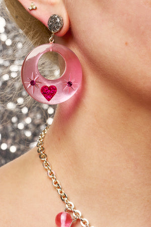 Key To My Heart Pink Valentines earrings