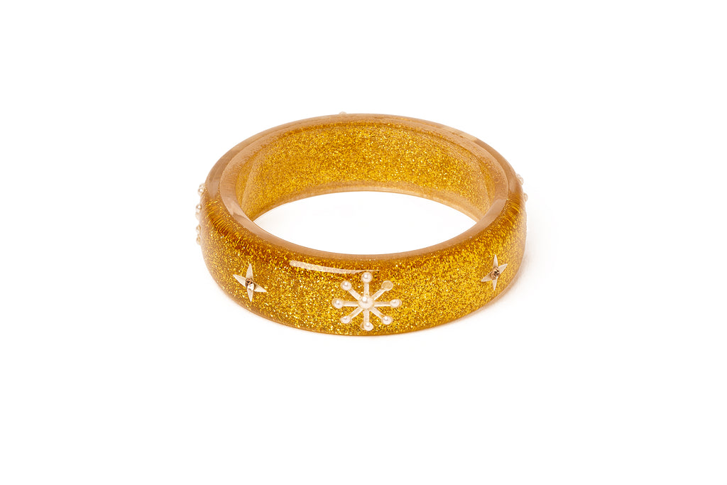 Midi Gold Glitter Snowflake Bangle 