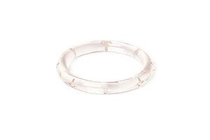 Wide Sparkling Clear Pearls Fakelite Bangle by Splendette