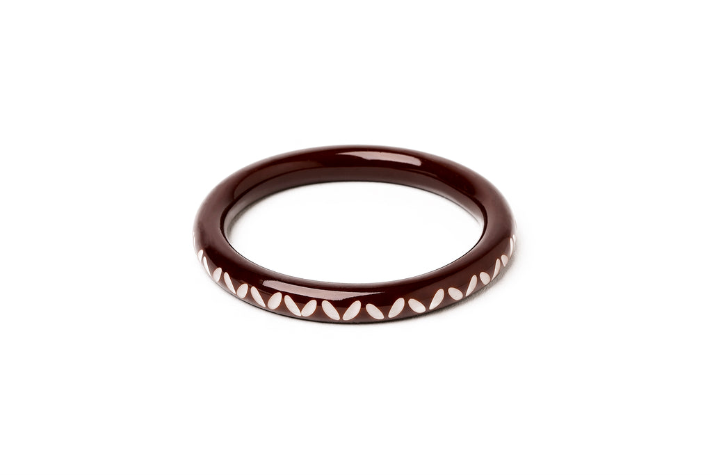Narrow Saddle brown Bangle