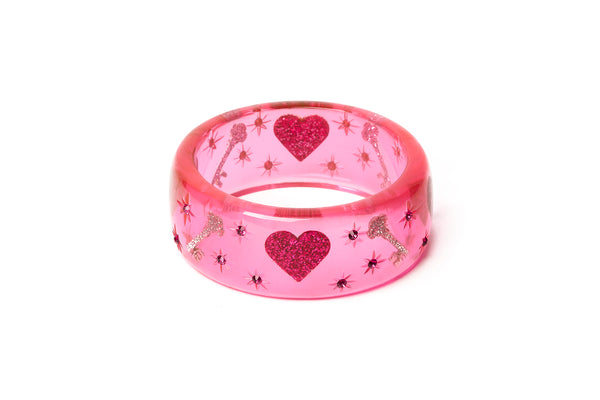 Wide Key To My Heart Pink Bangle – Miss Cecelia Rose