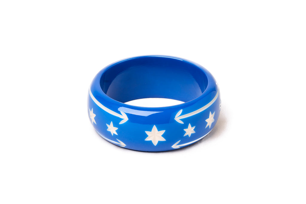Wide Denim Blue Bangle