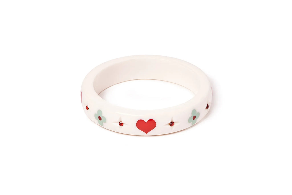 Love Letter (white) midi Valentines Fakelite Bangle