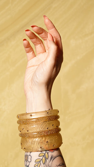 Narrow Gold Voile Bangle