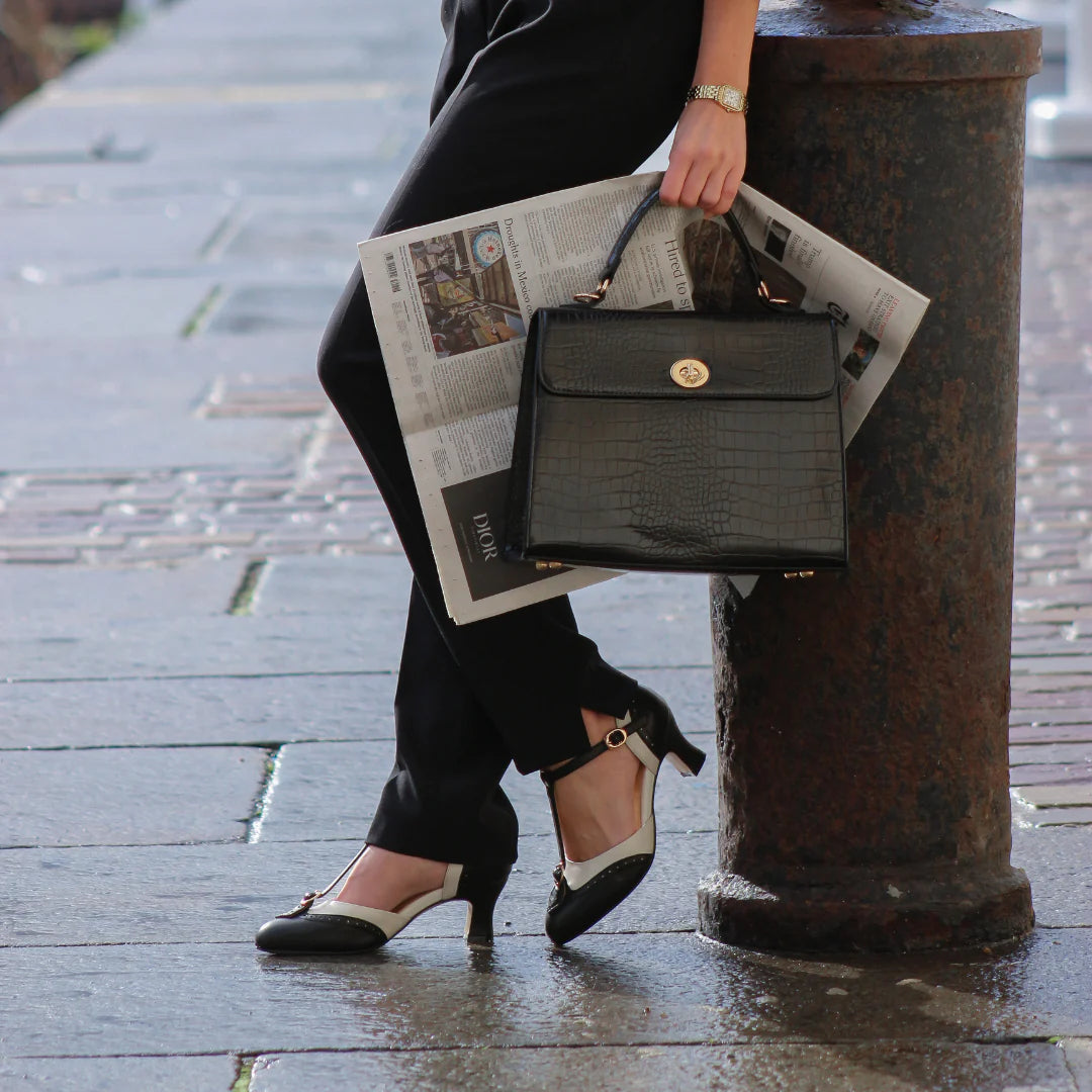 LUXE PARISIENNE (BLACK/IVORY) HEELS - CHARLIE STONE