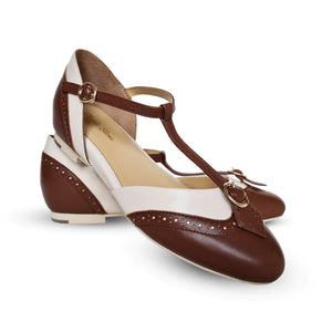 PARISIENNE (BEIGE/ESPRESSO) FLATS- CHARLIE STONE