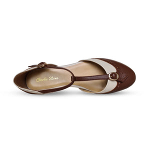 PARISIENNE (BEIGE/ESPRESSO) FLATS- CHARLIE STONE