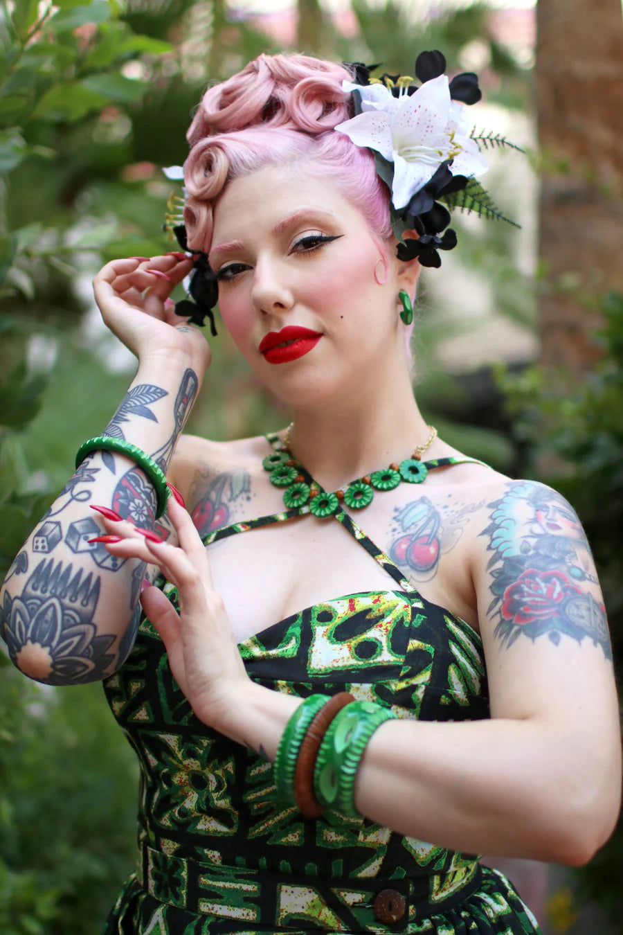 Lush Tropical Hoop Earrings
