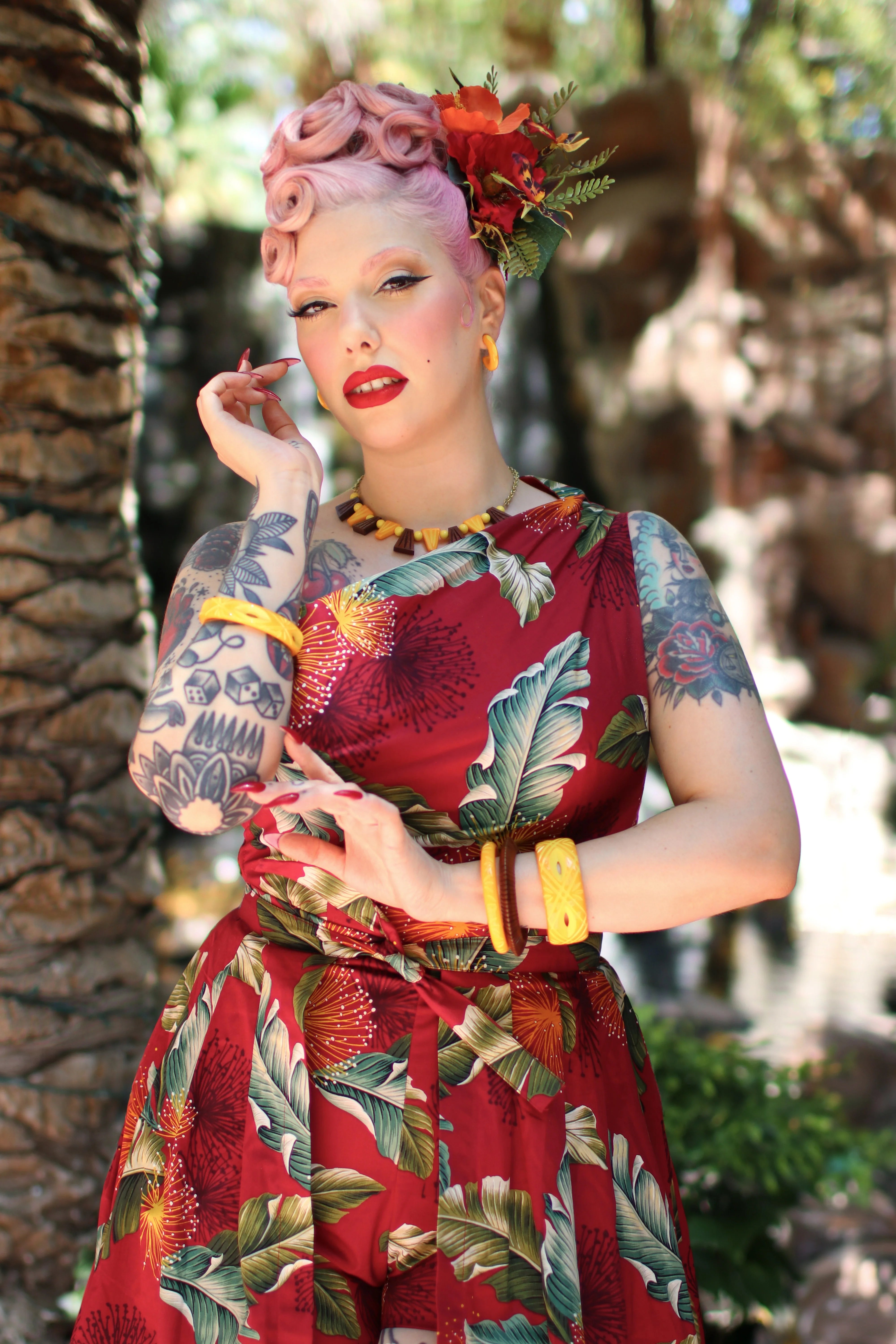 Sunny Hoop Tropical Earrings