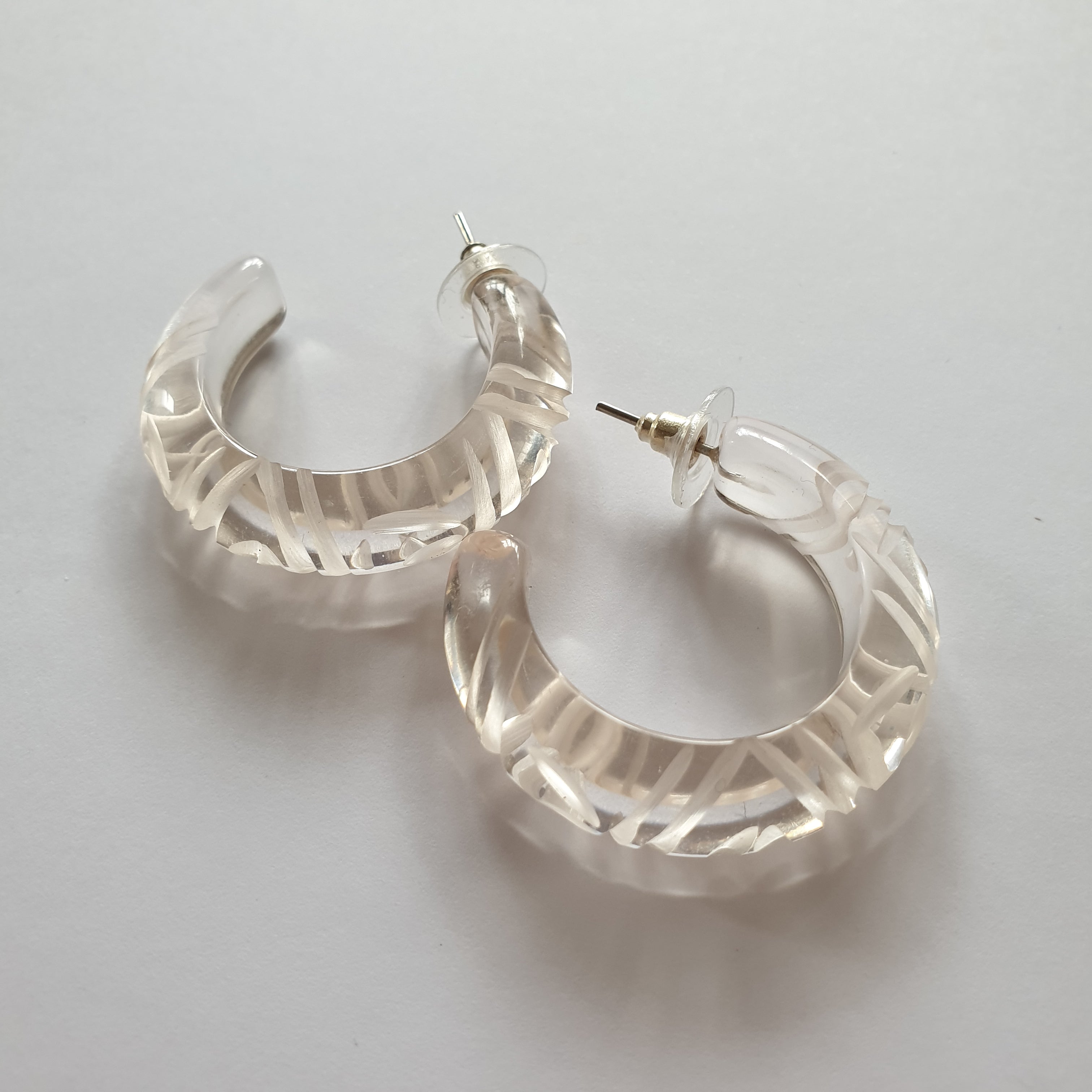 Krystal Prystal Hoop Earrings - Clear