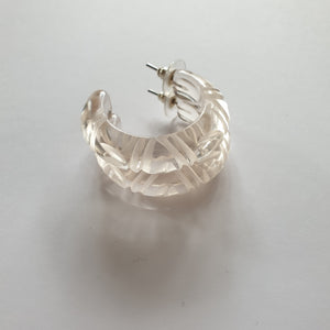 Krystal Prystal Hoop Earrings - Clear