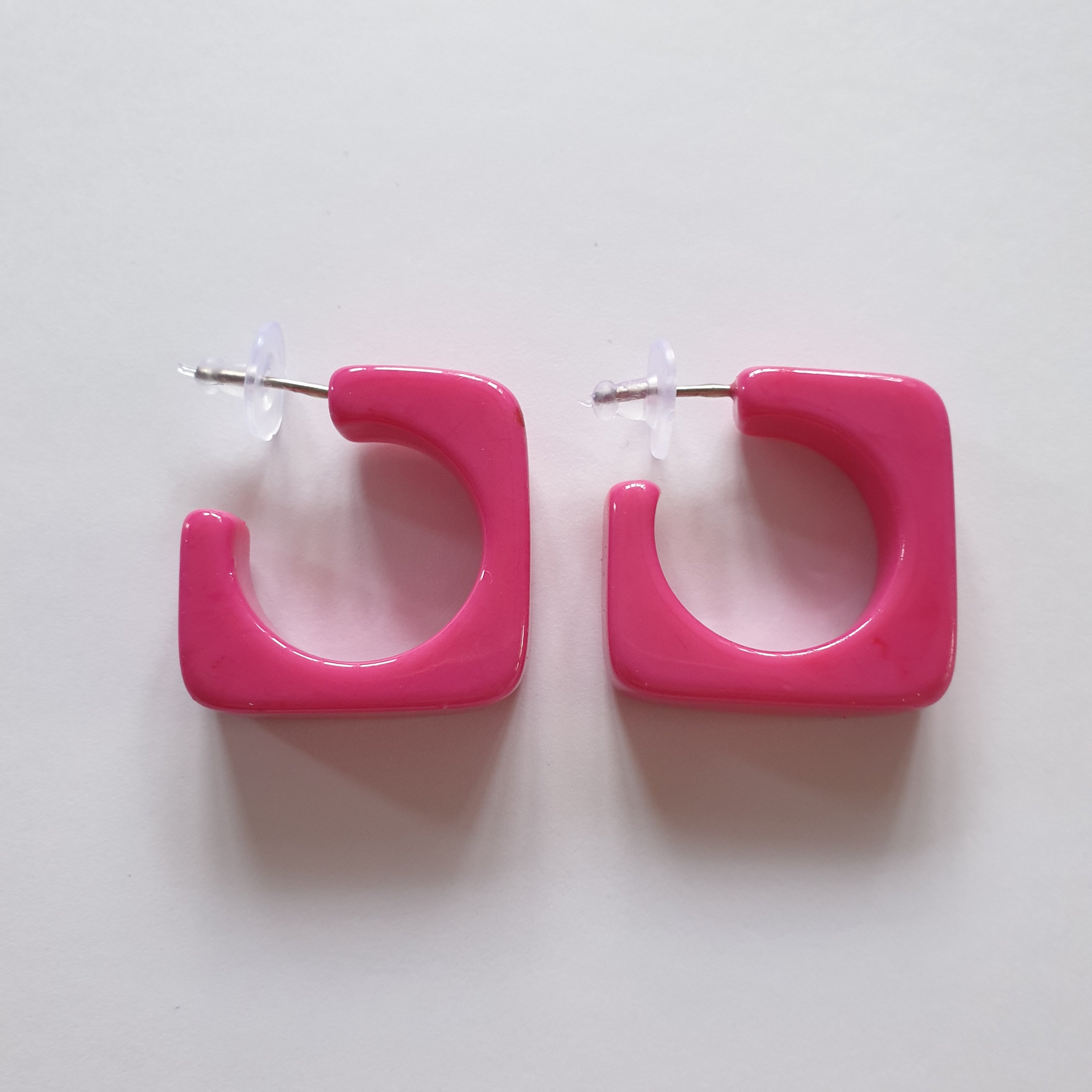 Edith fakelite hoop earrings - Hot Pink