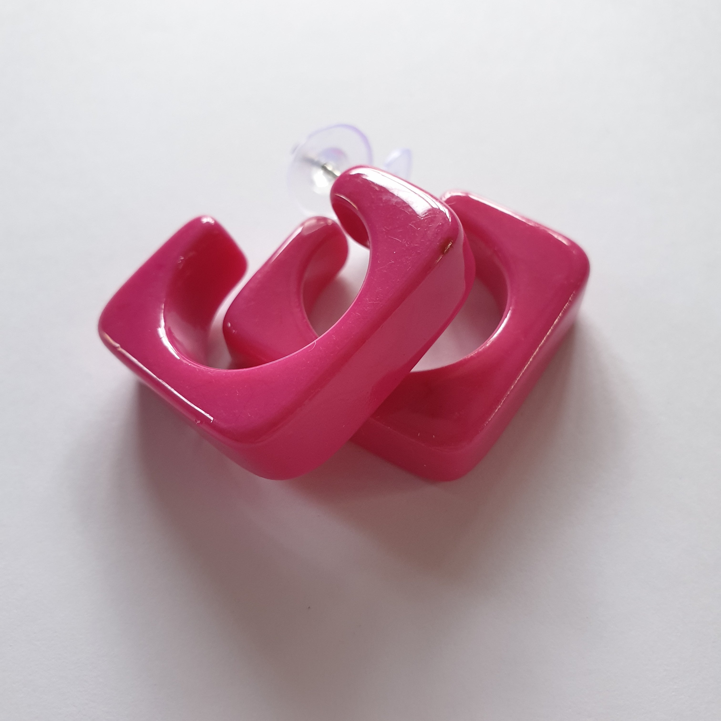 Edith fakelite hoop earrings - Hot Pink