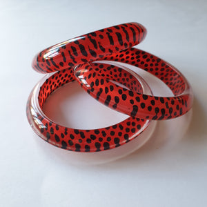 Red Leopard Bangle