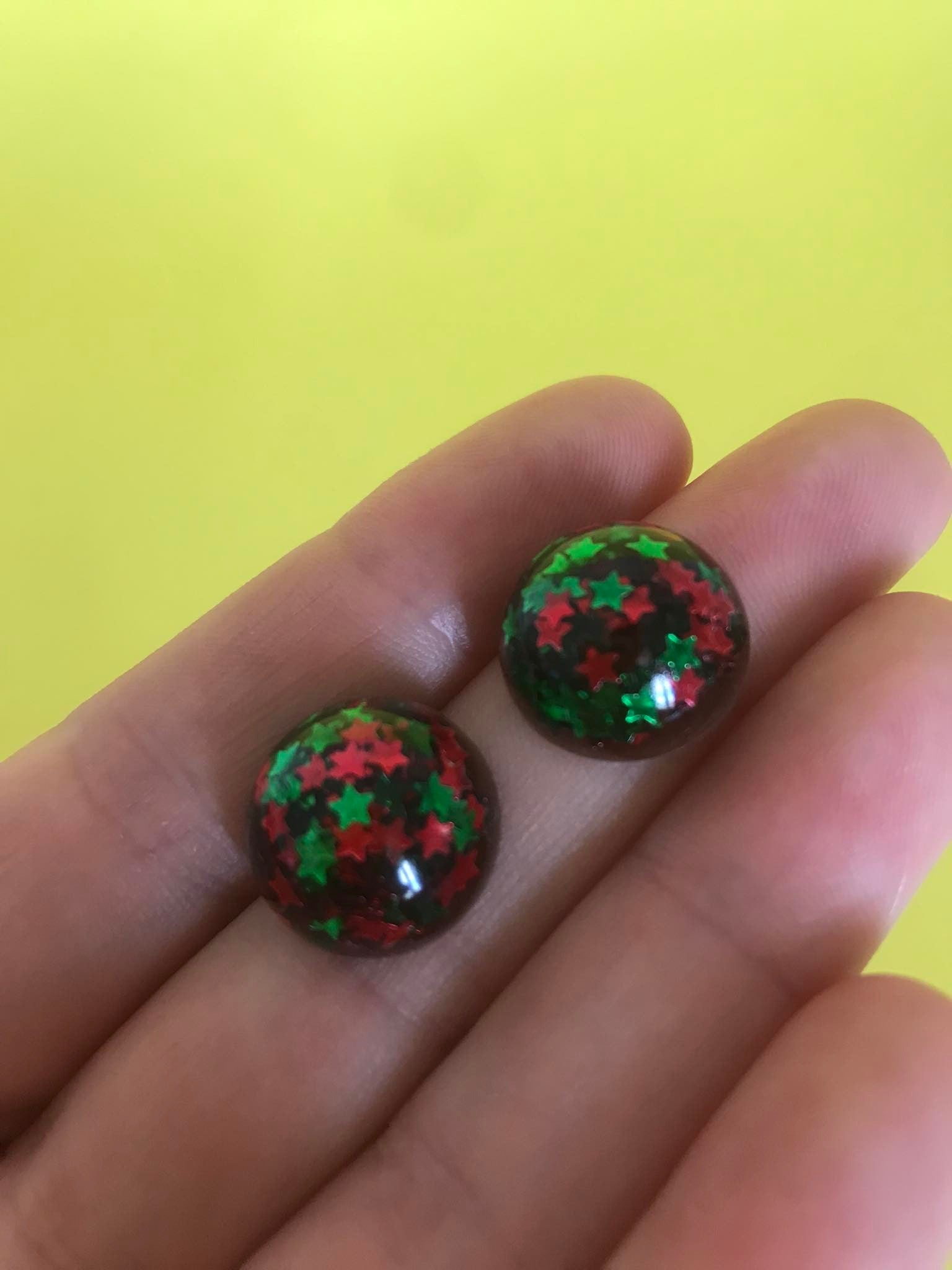 Christmas Star Glitter Stud Earrings