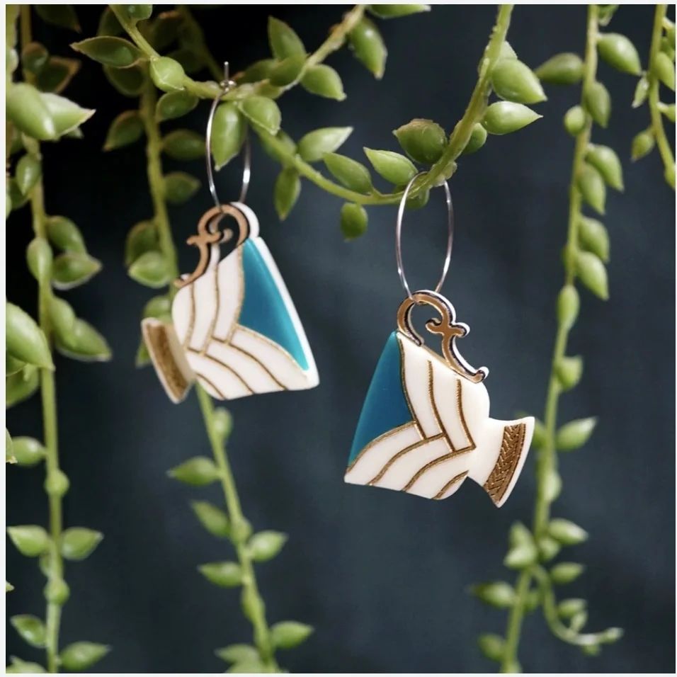 Teacup Dangle Earrings