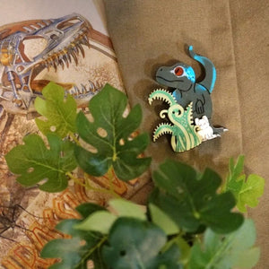 Baby Blue Dino Brooch