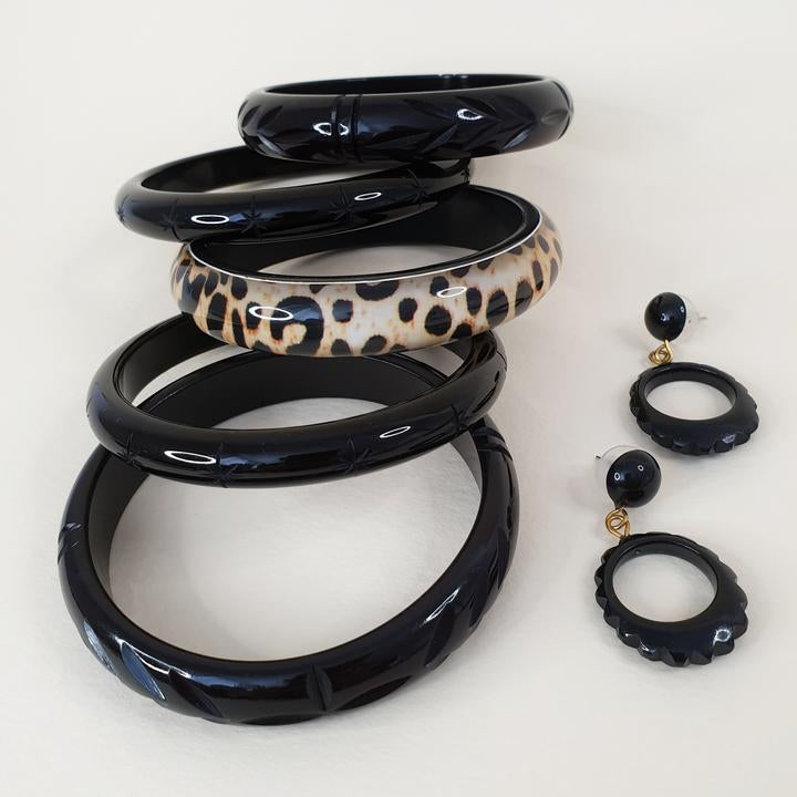 Lucie Starburst bangle - Black